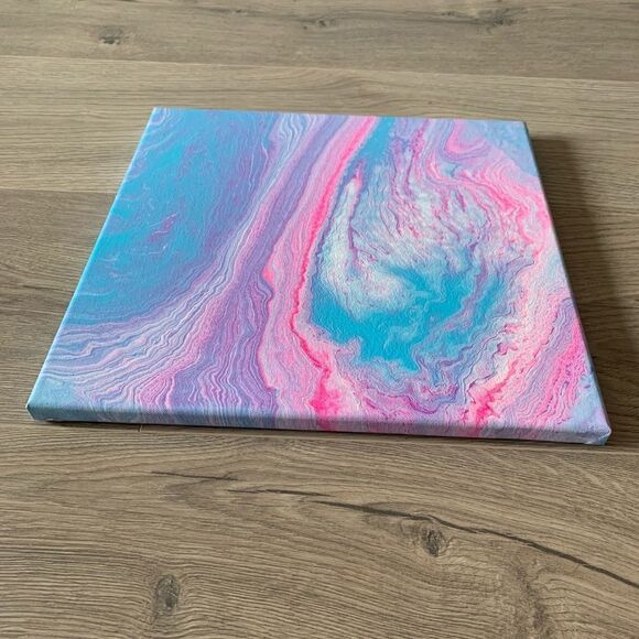 Cotton Candy Acrylic Pour Art Painting - Picture 3 of 5